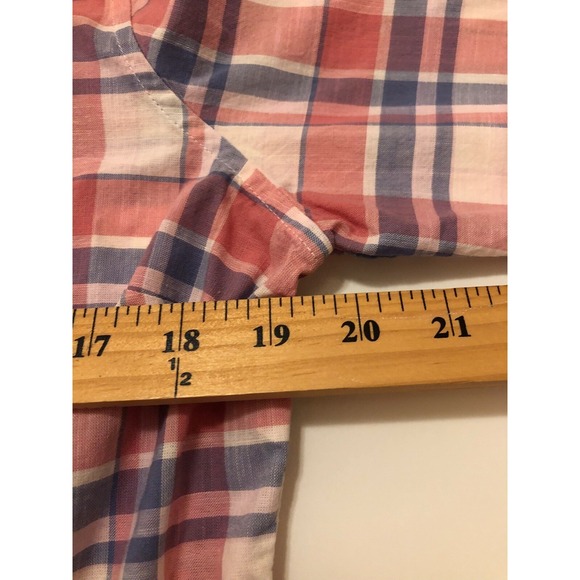 L.L. Bean Shirt Women Medium Pink Plaid Career Western Cowboy - Picture 7 of 8